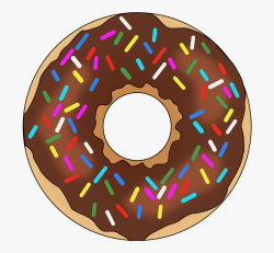Rainbow Sprinkles Donut - Chocolate Sprinkle Donut Clipart, Cliparts ...