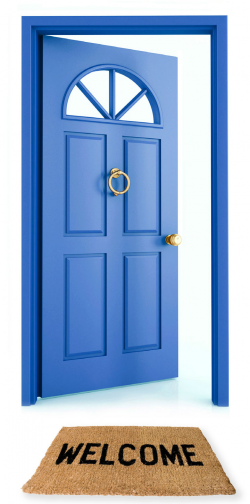 Welcome Open Door Clip Art, Open Door Welcome A Blue Doorway ...