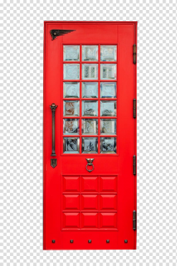 Doors, red wooden door transparent background PNG clipart ...