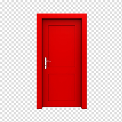 Doors, closed rectangular red -panel door illustration ...