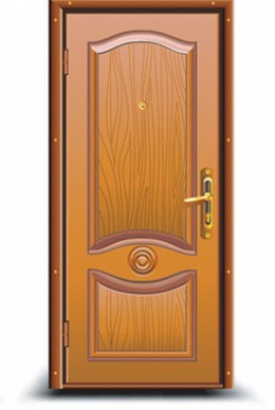 Wooden Door with Peephole1