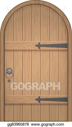 Vector Art - Old wooden arch door. Clipart Drawing ...
