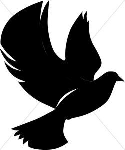 Flying Dove in Silhouette | Dove Clipart