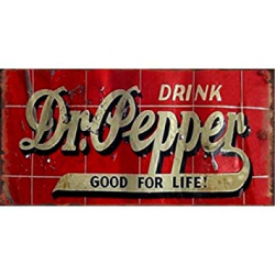 FlowerBeads Metal Poster Hanging Old Metal Signs Bar Pub Club Shop Garage  Decoration - Drink Dr.Pepper 30X15Cm