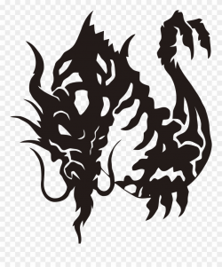 Clipart Tribal Dragon - Tattoo Dragon Tribal Fille - Png Download ...