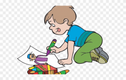 Outside Clipart Outdoor Fun - Little Boy Drawing - Png ...