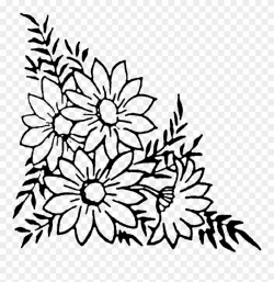 Yellow Yarn Clip Art - Corner Flower Design Drawing - Png ...