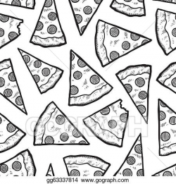 Vector Art - Seamless pizza vector background. Clipart ...