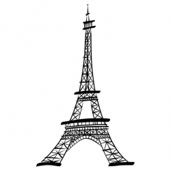 Paris Eiffel Tower stylized clipart ink drawing illustration ...