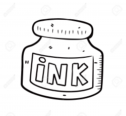 Ink Pot Clipart Black And White