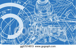 Vector Illustration - Technical drawing background. EPS ...