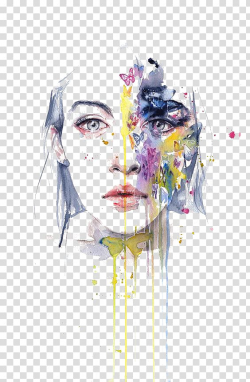 Woman portrait graphics, Watercolor painting Visual arts ...