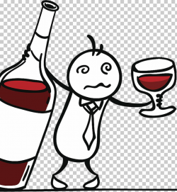 Red Wine Drawing Alcoholic drink Illustration, A drunken man ...