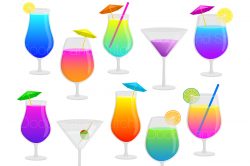 Cocktail Drinks Clipart Illustrations