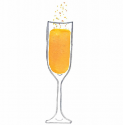 mimosa watercolor orange juice champagne bubbly breakfast ...