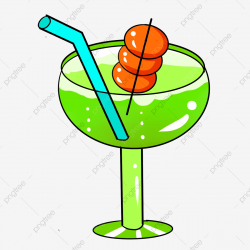 Color Hand Painted Drink Cup, Straw, Fruit, Food PNG ...