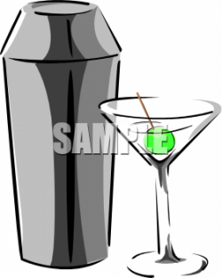 Martini Glass and a Cocktail Shaker Clipart Picture ...