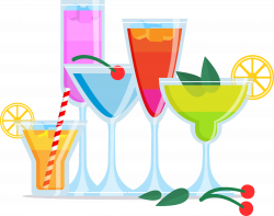 HD Cocktail Vector Background - Transparent Hawaiian Drinks ...