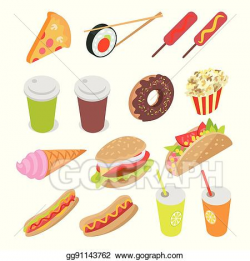 EPS Illustration - Unhealthy food and drinks set. vector ...