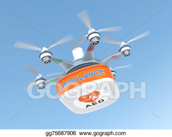Stock Illustration - Drone carrying aed medical kit. Clipart ...