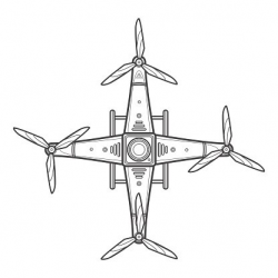 vector outline quadcopter drone illustration Clipart Image ...