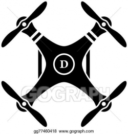 Vector Art - Vector rc drone quadcopter black. Clipart ...