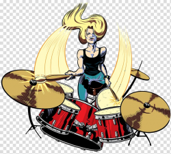 Drummer Animated film Female , drum transparent background ...