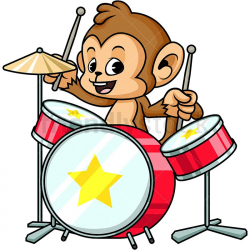 Monkey Playing Drums in 2019 | Drums cartoon, Drums ...