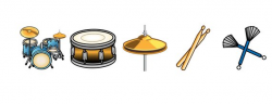 DRUM KIT CLIPART - drums and percussion icons - Instant ...