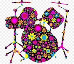 Pink Flower Cartoon clipart - Drum, Silhouette, Pink ...