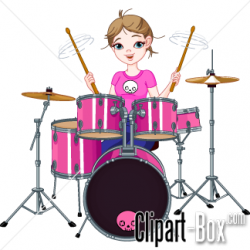 CLIPART GIRL PLAYING PINK DRUM KIT | CLIPARTS | Pinterest ...