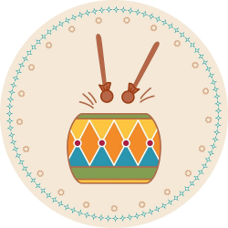 American Native Vector Illustration Pow Wow Drum\