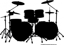 Free Silhouette Clipart drum set | Clip art, Silhouette clip ...