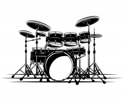 Drum set, Drummer, Drum, Silhouette,SVG,Graphics ...