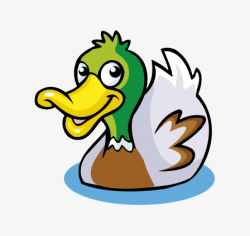 Playful Cartoon Duck Swimming, Cartoon Clipart, Duck Clipart ...
