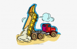 Dump Truck, Dumping Load Of Gravel Royalty Free Vector ...