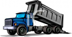 A Heavy Construction Dump Truck Dumping Its Load - Royalty ...