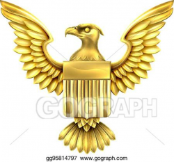 EPS Vector - Gold american eagle shield . Stock Clipart Illustration ...