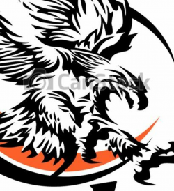 Vector of eagle basketball team design with tribal eagle inside ...