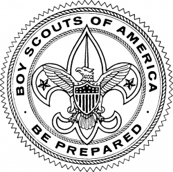 Black and white large size downloadable scout clipart badge ...