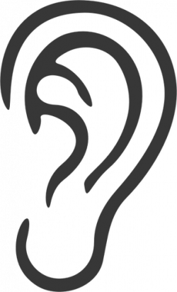Gray ear illustration | Public domain vectors