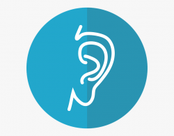 A Clipart Image Of An Ear In A Blue Circle - Hear Icon Png ...