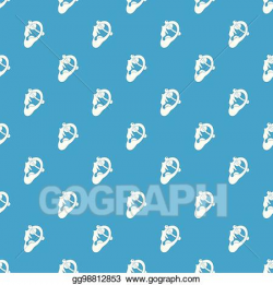 Vector Clipart - Human ear with piercing pattern seamless ...