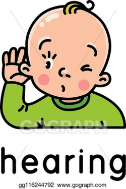 Vector Clipart - Hearing. icon of one of five senses. Vector ...