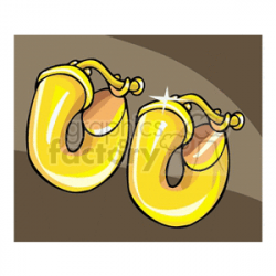 Small gold hoop earrings clipart. Royalty-free clipart # 137720