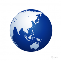 Blue Earth Asia Clipart Free Picture｜Illustoon