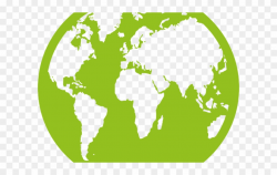 Earth Clipart Cute - Green Map Of The World - Png Download (#3451878 ...