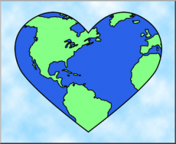 Clip Art: Earth: Heart Color 1 I abcteach.com | abcteach