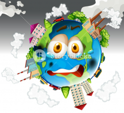 Air pollution from factories on Earth illustration Royalty-Free ...