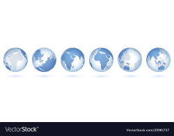 Transparent world globe 3d realistic sphere with